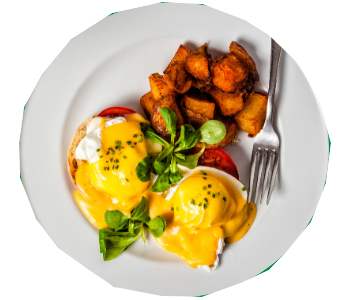 Egg benedict incl: Orange juice