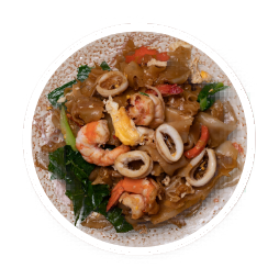 Stir-Fried Rice Noodle with Soy Sauce with Seafood